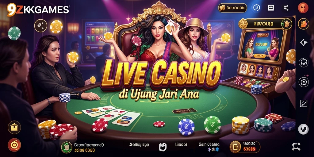 Tampilan gameplay Live Casino yang mendebarkan dan interaktif.