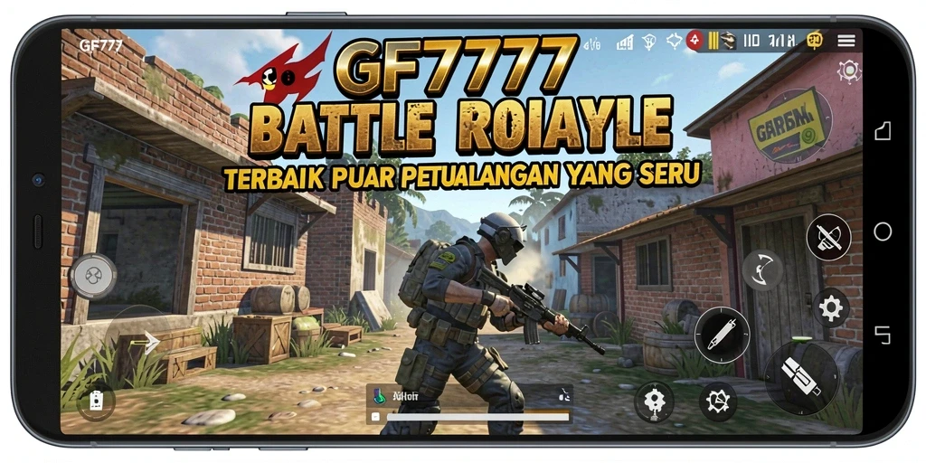 Screenshot Gameplay GF777: Aksi seru dalam pertempuran Battle Royale.