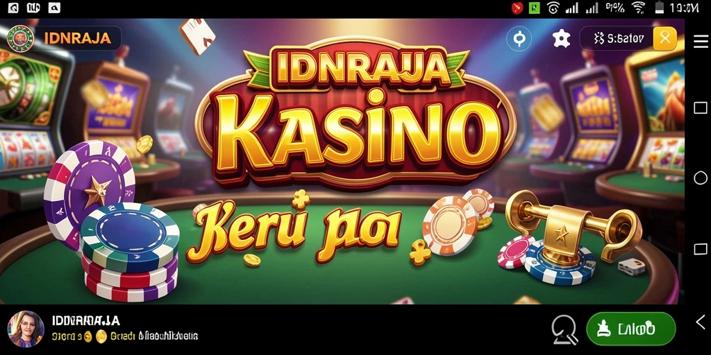 Tampilan screenshot IDNRAJA menampilkan momen seru bermain Kasino.