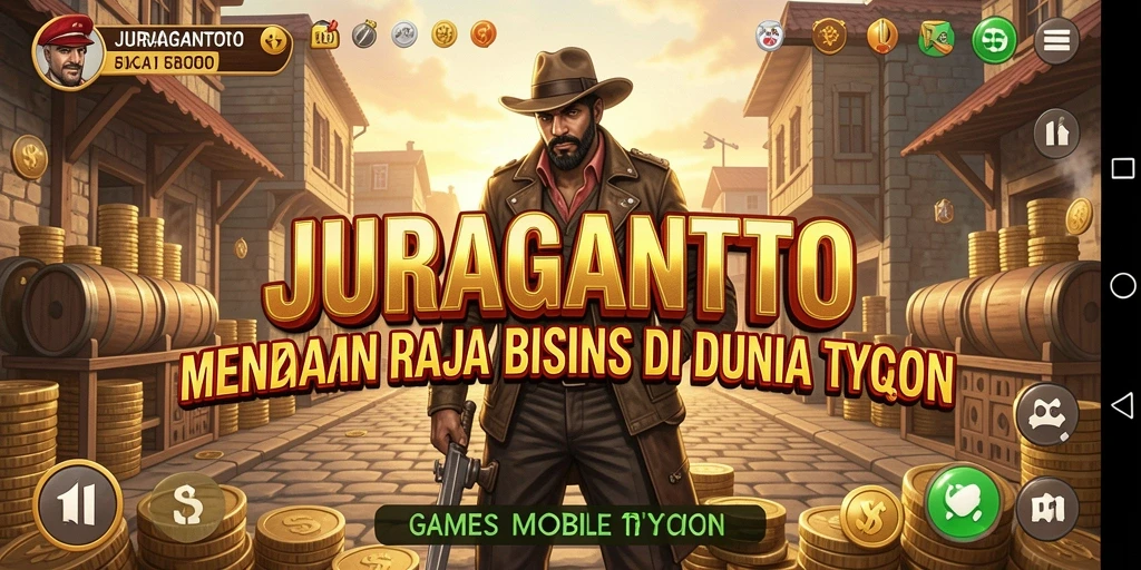 Tampilan gameplay <strong>JURAGANTOTO</strong> yang memukau dalam membangun bisnis virtual.