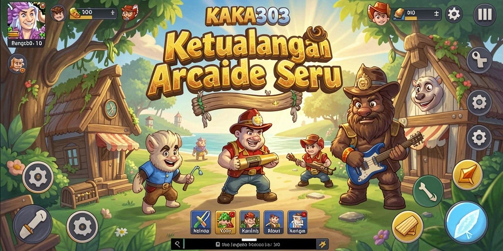 Screenshot KAKA303 menampilkan aksi gameplay arcade yang cepat dan mendebarkan.