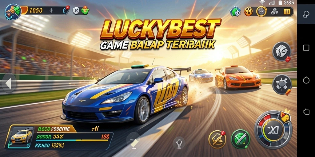 Tampilan menakjubkan dari gameplay balap di LUCKYBEST.