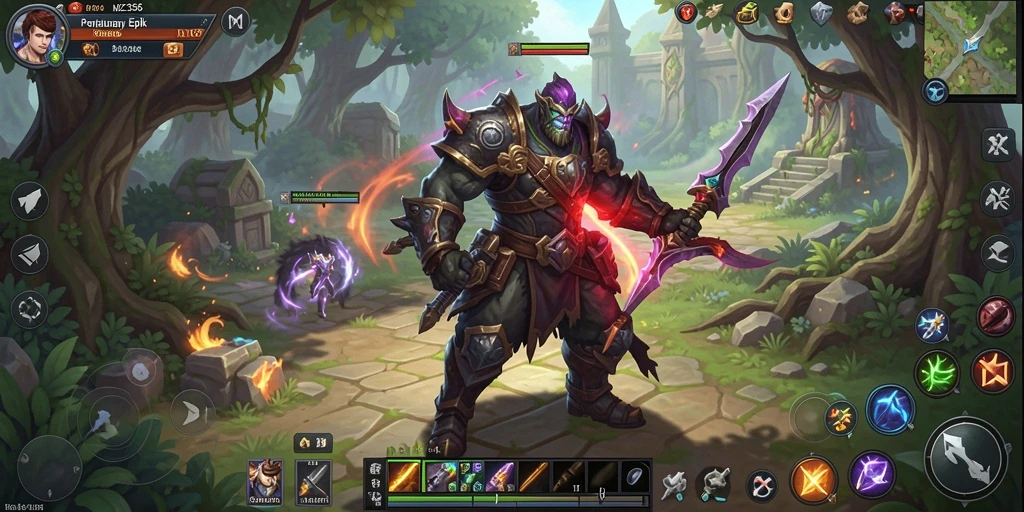 Tangkapan layar gameplay MZ356 dengan aksi pertarungan seru.