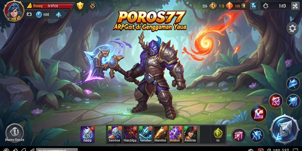 Screenshot POROS77 menunjukkan aksi pertarungan epik dalam dunia ARPG.