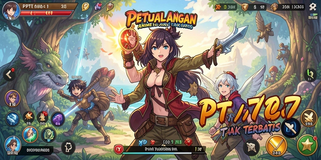 Tangkapan layar menunjukkan aksi seru dalam game Anime PT707.