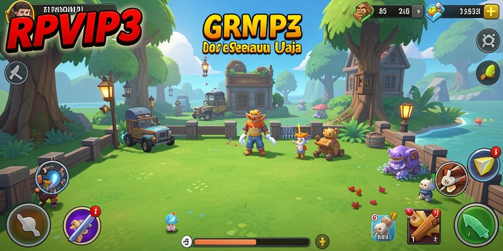 Tampilan gameplay menarik RPVIP3 dengan karakter lucu dan fitur Idle.