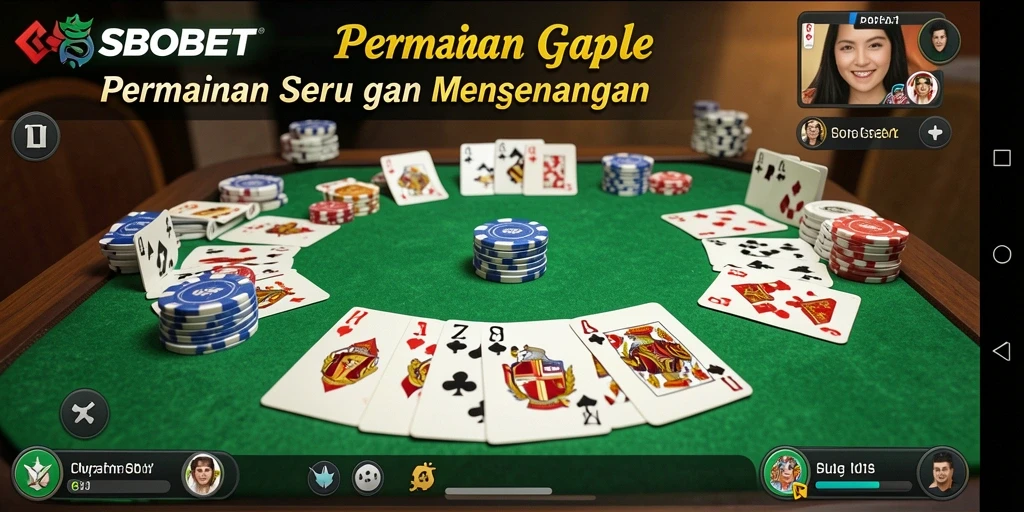 Tampilan gameplay SBOBET yang seru dan menarik saat bermain Gaple.