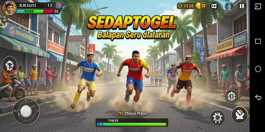 Gameplay SEDAPTOGEL yang mendebarkan dalam balapan motor.