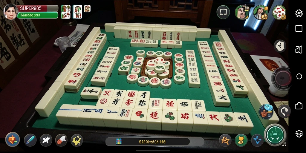 Tampilan menarik dari gameplay Mahjong di SUPER805.