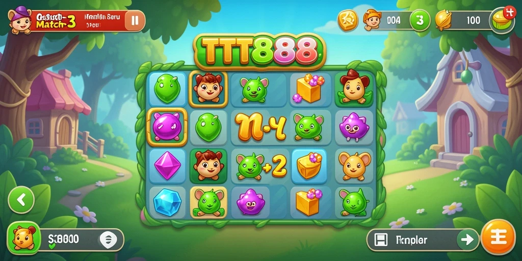 Tampilan gameplay TTT888 yang penuh warna dan menarik.