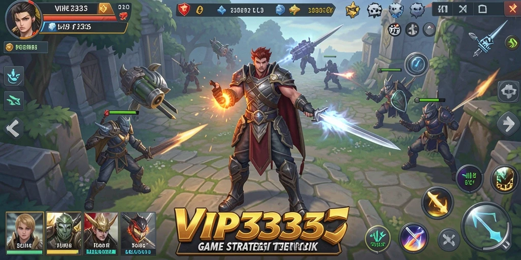 Tangkapan layar gameplay menunjukkan aksi pertempuran strategis di VIP333.